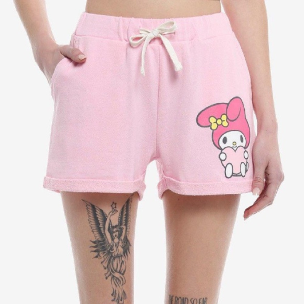 Sanrio My Melody Rhinestone Lounge Shorts Hot Topic Hello Kitty